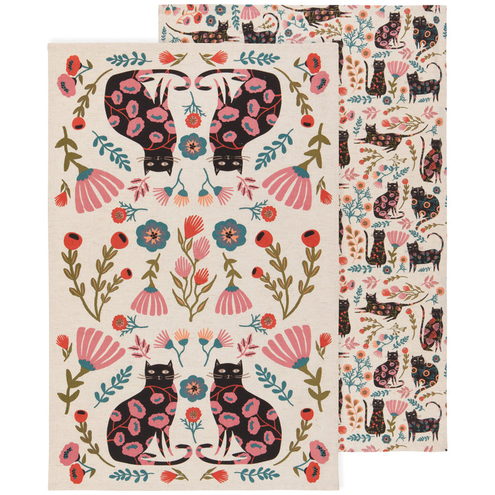 danica studio Lot de 2 torchons Catbloom