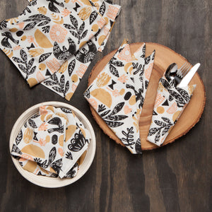 Lot de 4 serviettes imprimées Myth Block