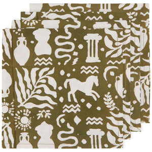 Olympus Block Print Napkins Set of 4