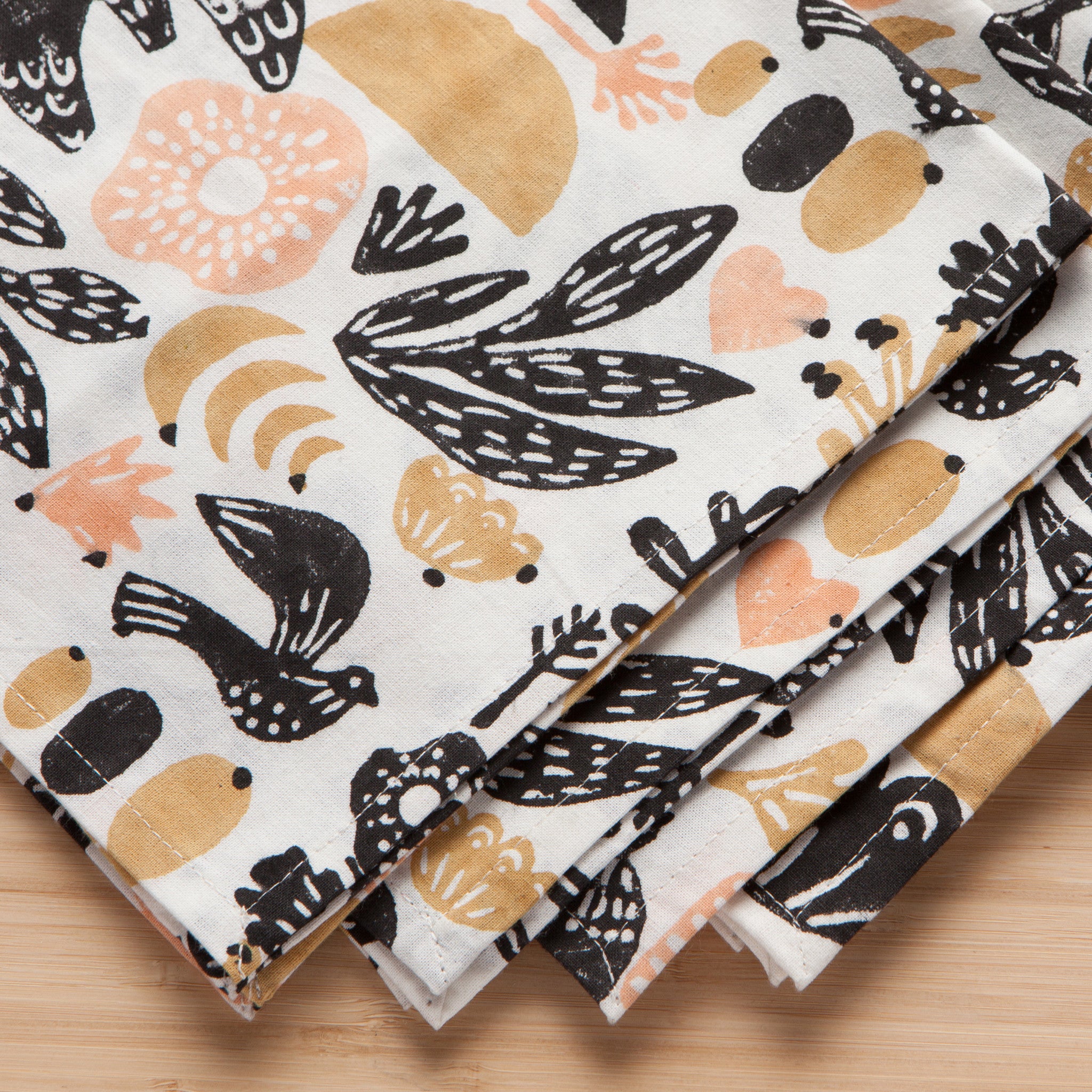 Lot de 4 serviettes imprimées Myth Block