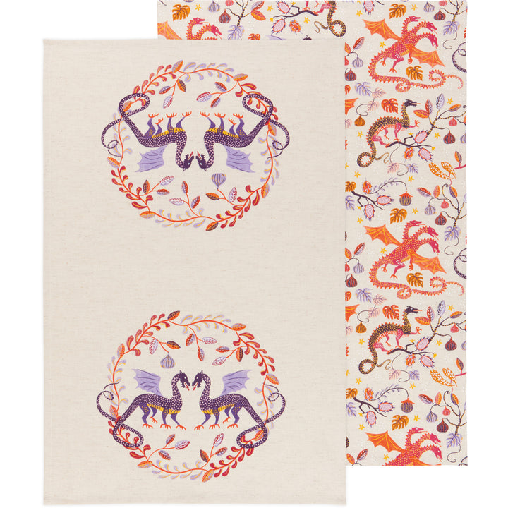 danica studio Lot de 2 torchons en coton et lin Ember