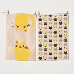 Meow Meow Printed Dishtowel Set of 2