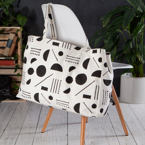 Domino Block Print Large Tote Bag