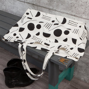 Domino Block Print Large Tote Bag