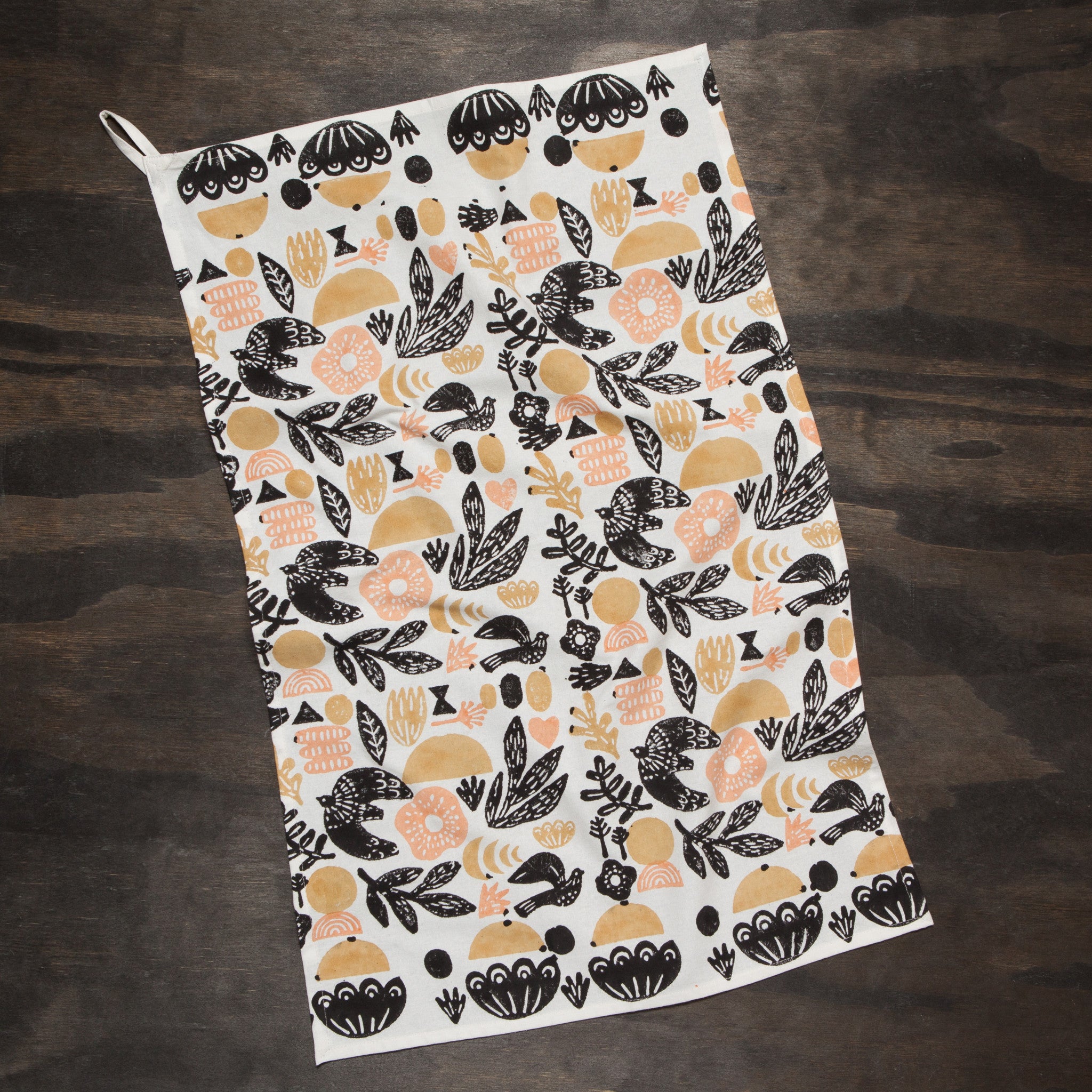 Domino block Print Dish Towel – Danica Studio